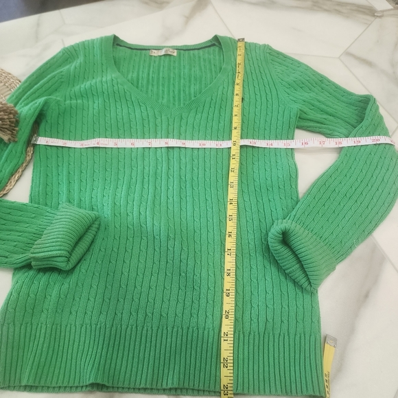 [ Old Navy] y2kvibes green vneck cable knit vibes long sleeve pull over sweater - Picture 8 of 9